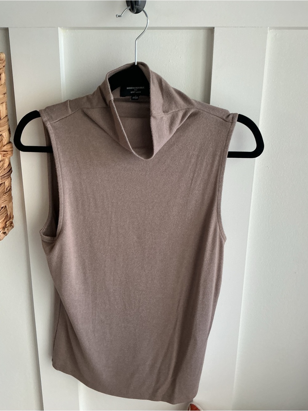 Banana Republic Sleeveless Taupe Molded Turtleneck Camisole